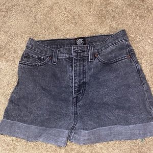 Black jean shorts, high waisted